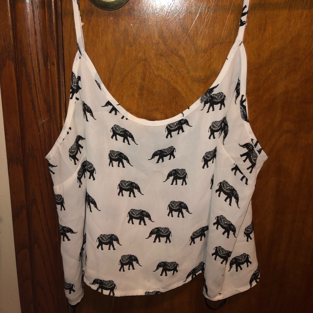Flowy elephant print crop top